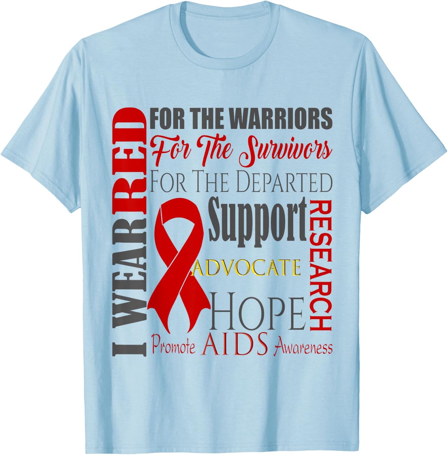 AIDS & HIV Awareness Shirt T-Shirt - T-Shirt | Light Blue