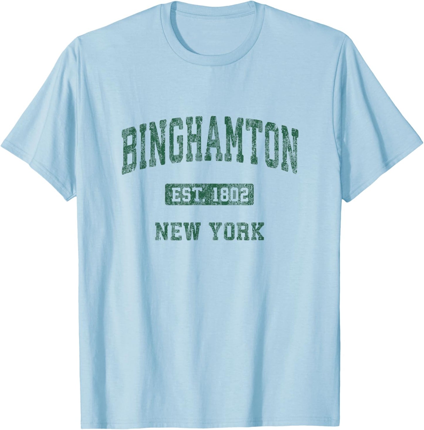 Binghamton New York NY Vintage Athletic Sports Design T-Shirt - T-Shirt | Light Blue