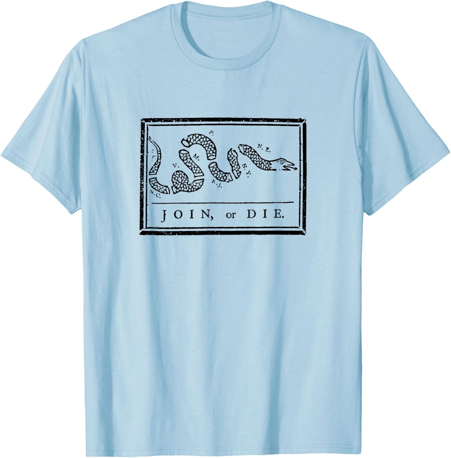 Ben Franklin - Join or Die T-Shirt - T-Shirt | Light Blue