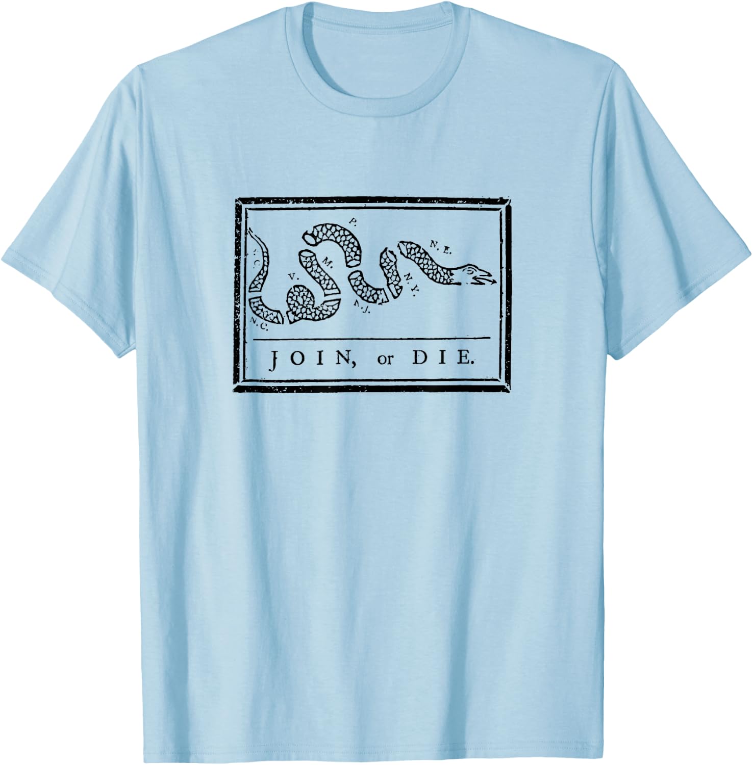 Ben Franklin - Join or Die T-Shirt - T-Shirt | Light Blue