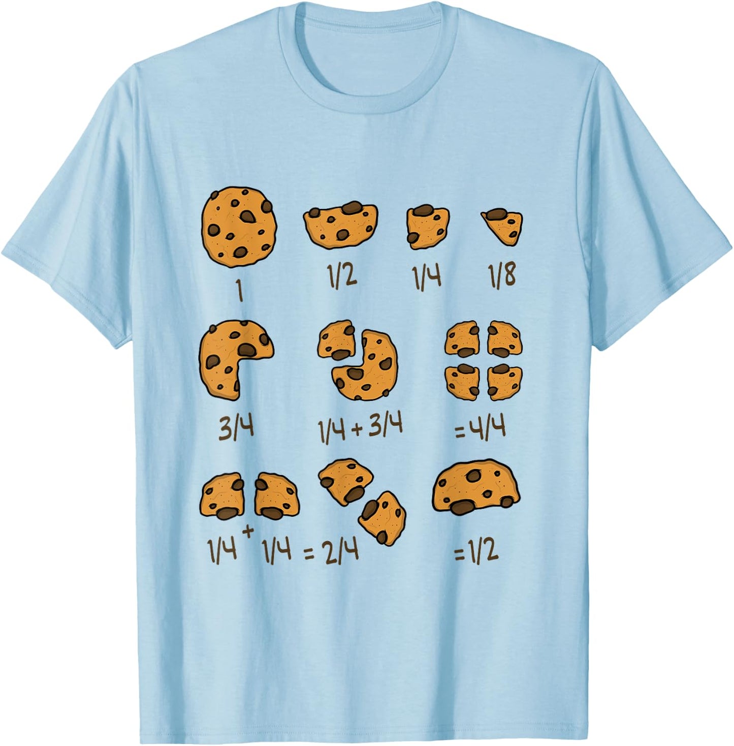 Math Teachers Chocolate Cookie Chocolate Chip Men Women Girls Kids T-Shirt - T-Shirt | Light Blue