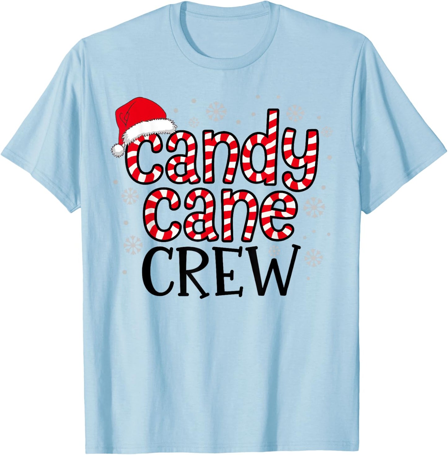 Candy Cane Crew Christmas Squad Xmas Family Matching Santa T-Shirt - T-Shirt | Light Blue
