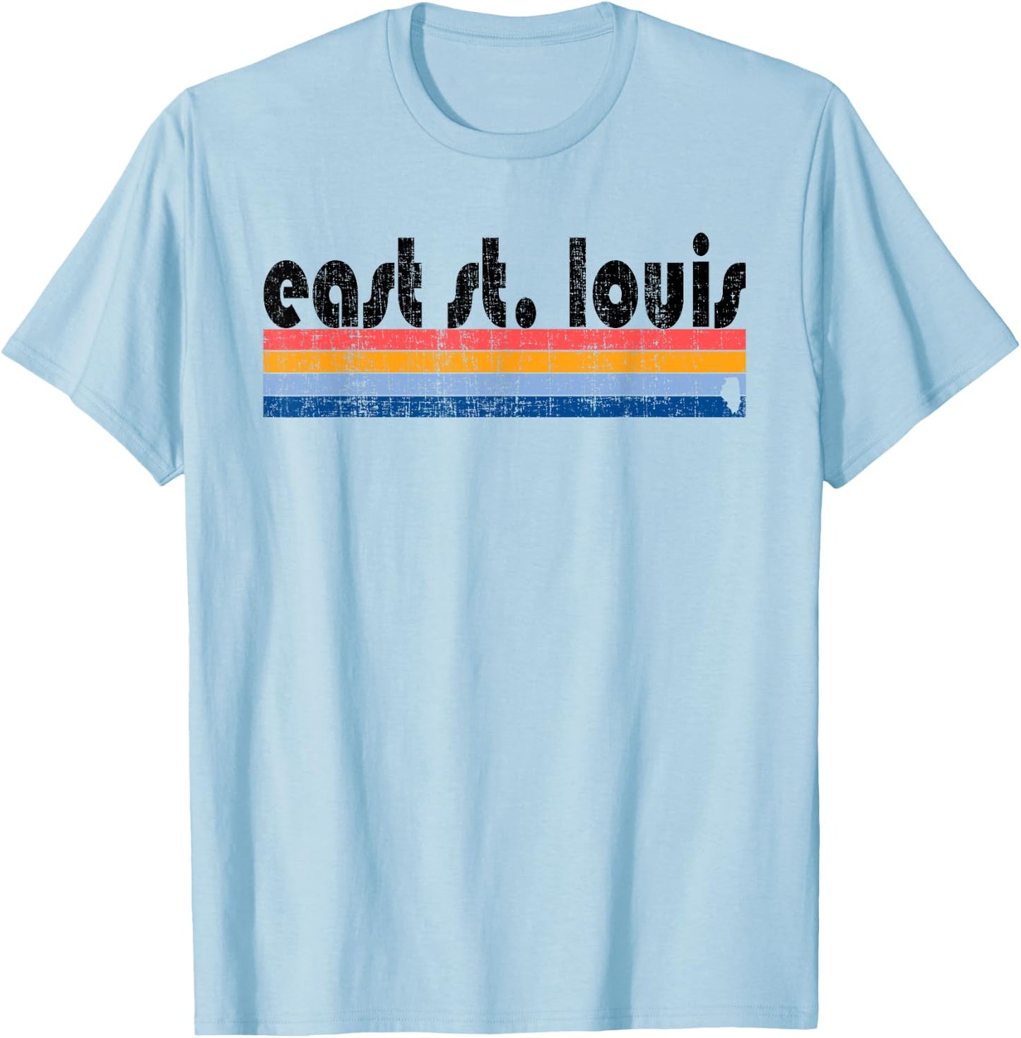 Vintage 80s Style East St. Louis IL T-Shirt - T-Shirt | Light Blue