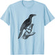 Common Grackle Bird Print T-Shirt - T-Shirt | Light Blue