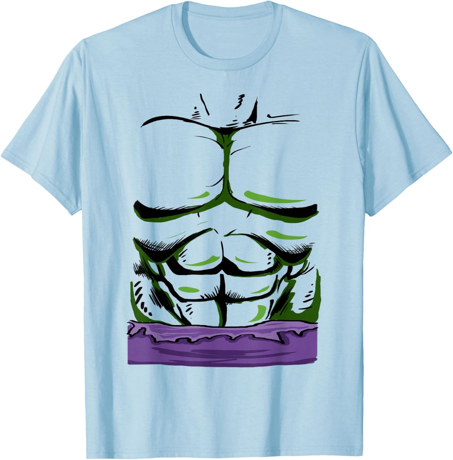 Marvel Halloween Avengers Hulk Front Chest Graphic T-Shirt - T-Shirt | Light Blue