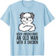 Never Underestimate an Old Man with A Shichon Dog T-Shirt - T-Shirt | Light Blue