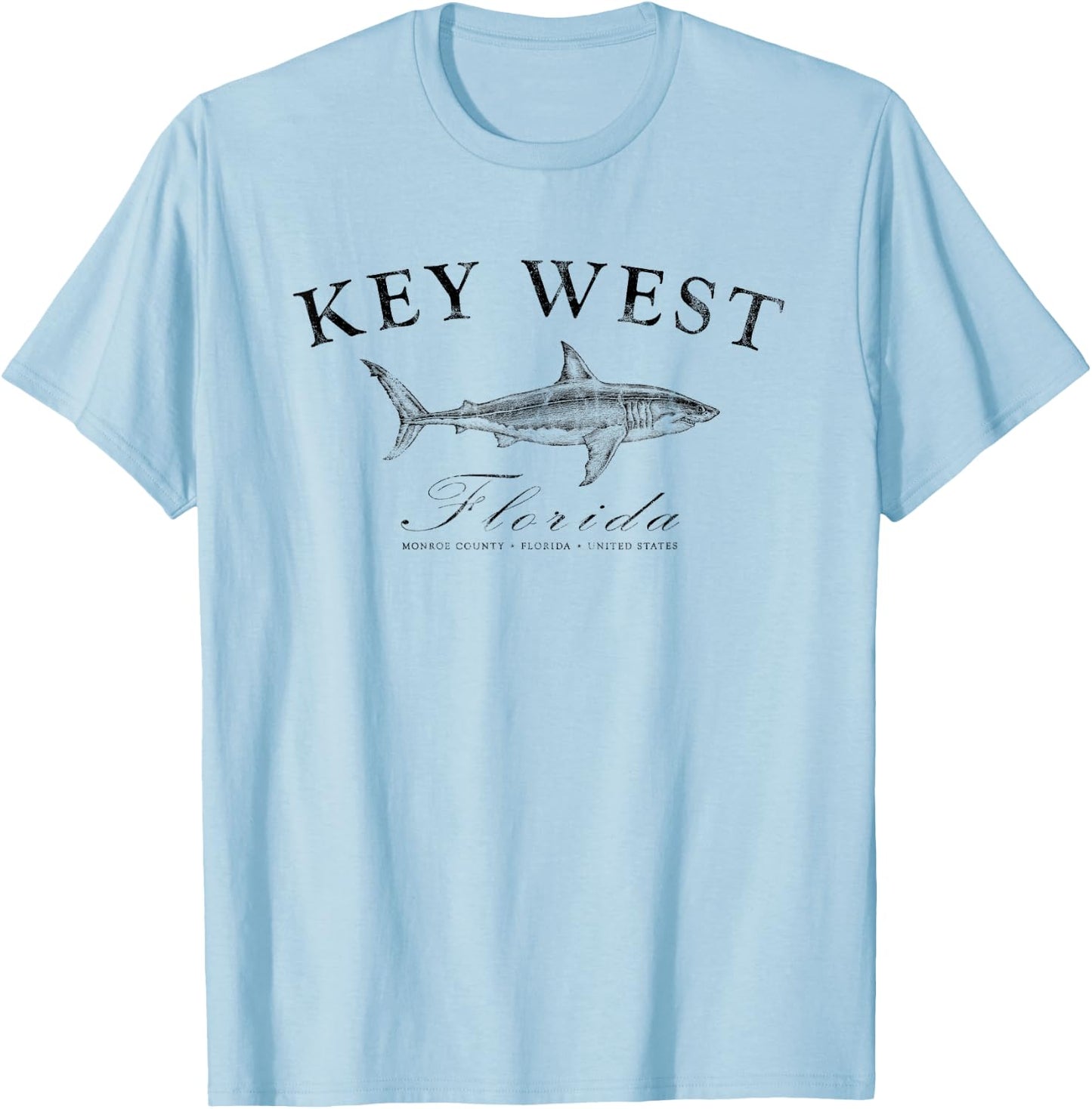 Key West Shark for Fishing Boating Diving and Captains T-Shirt - T-Shirt | Light Blue