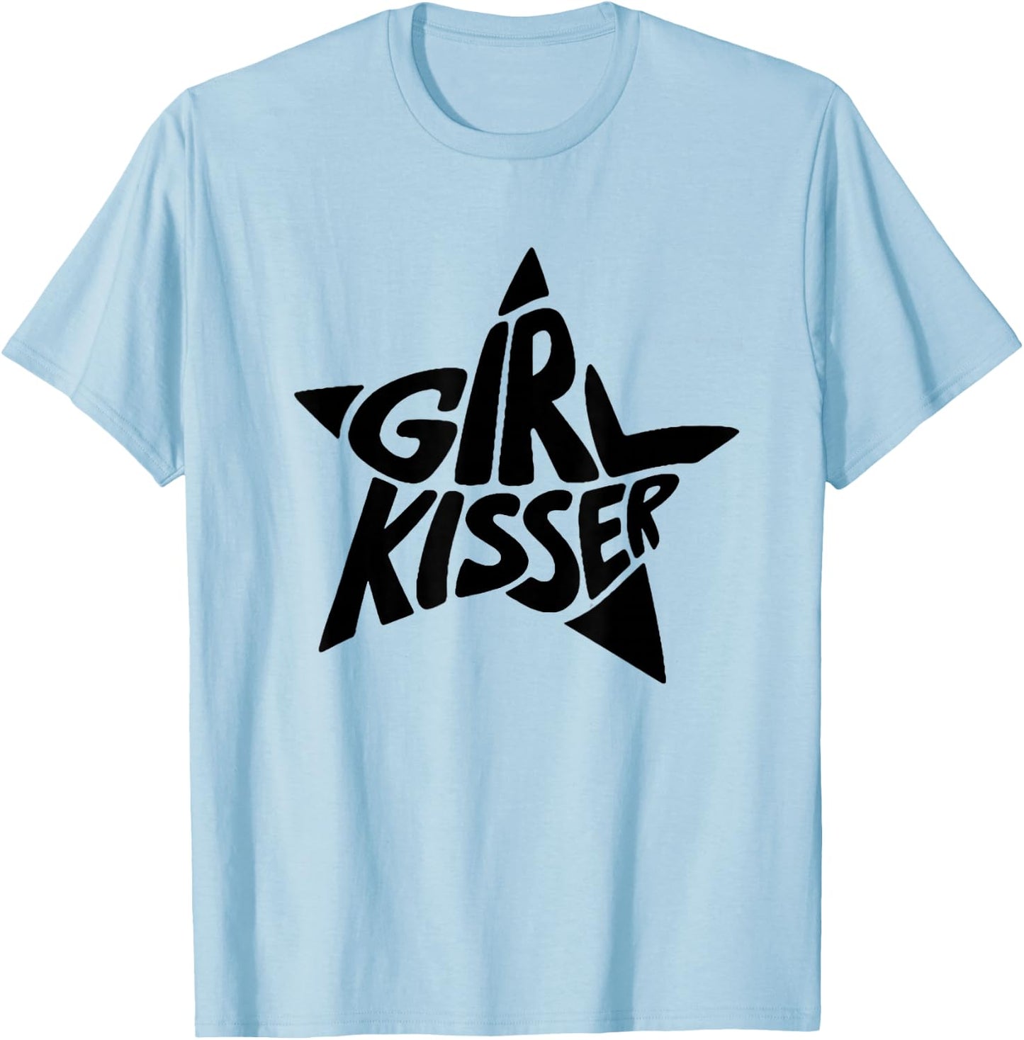 Retro Lesbian Pride Funny Girl Kisser LGBTQ Pride Month T-Shirt - T-Shirt | Light Blue
