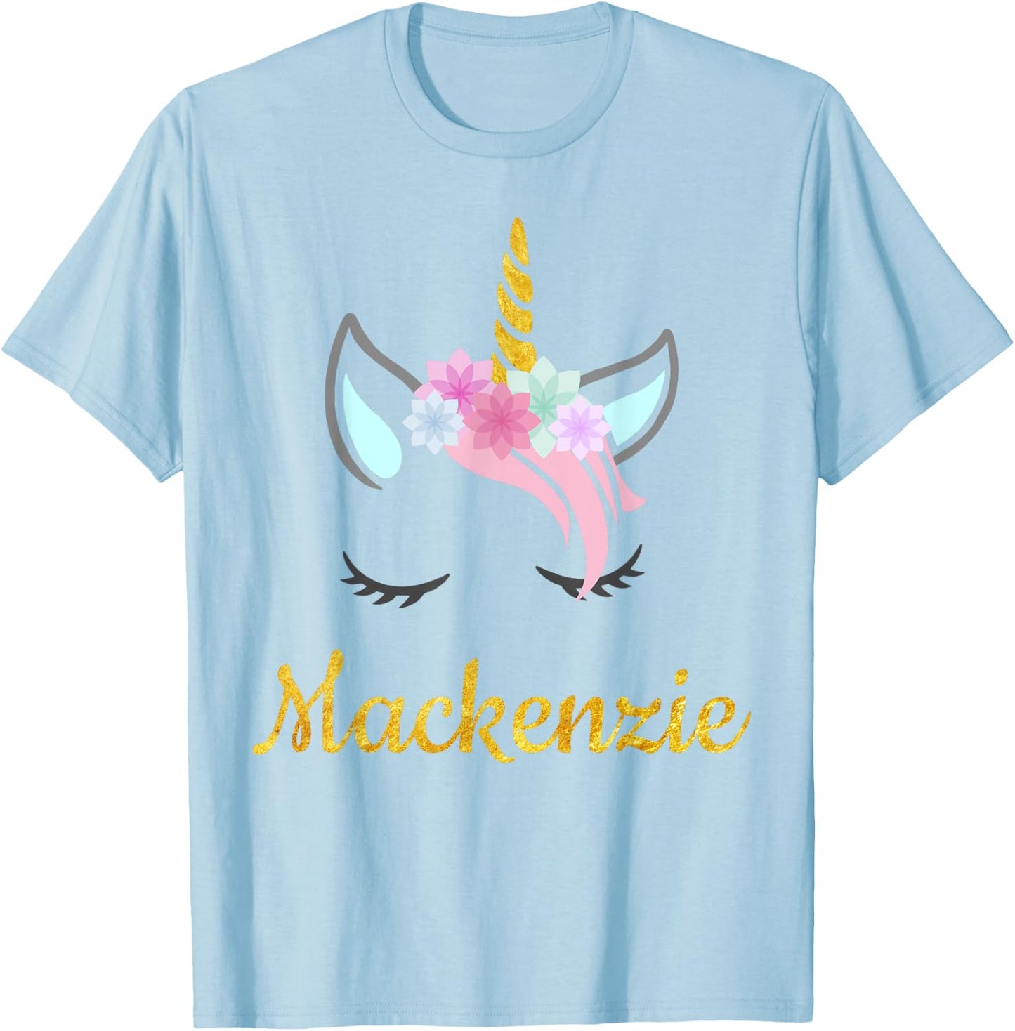 Mackenzie Unicorn Name Shirt for Mackenzie T-Shirt - T-Shirt | Light Blue
