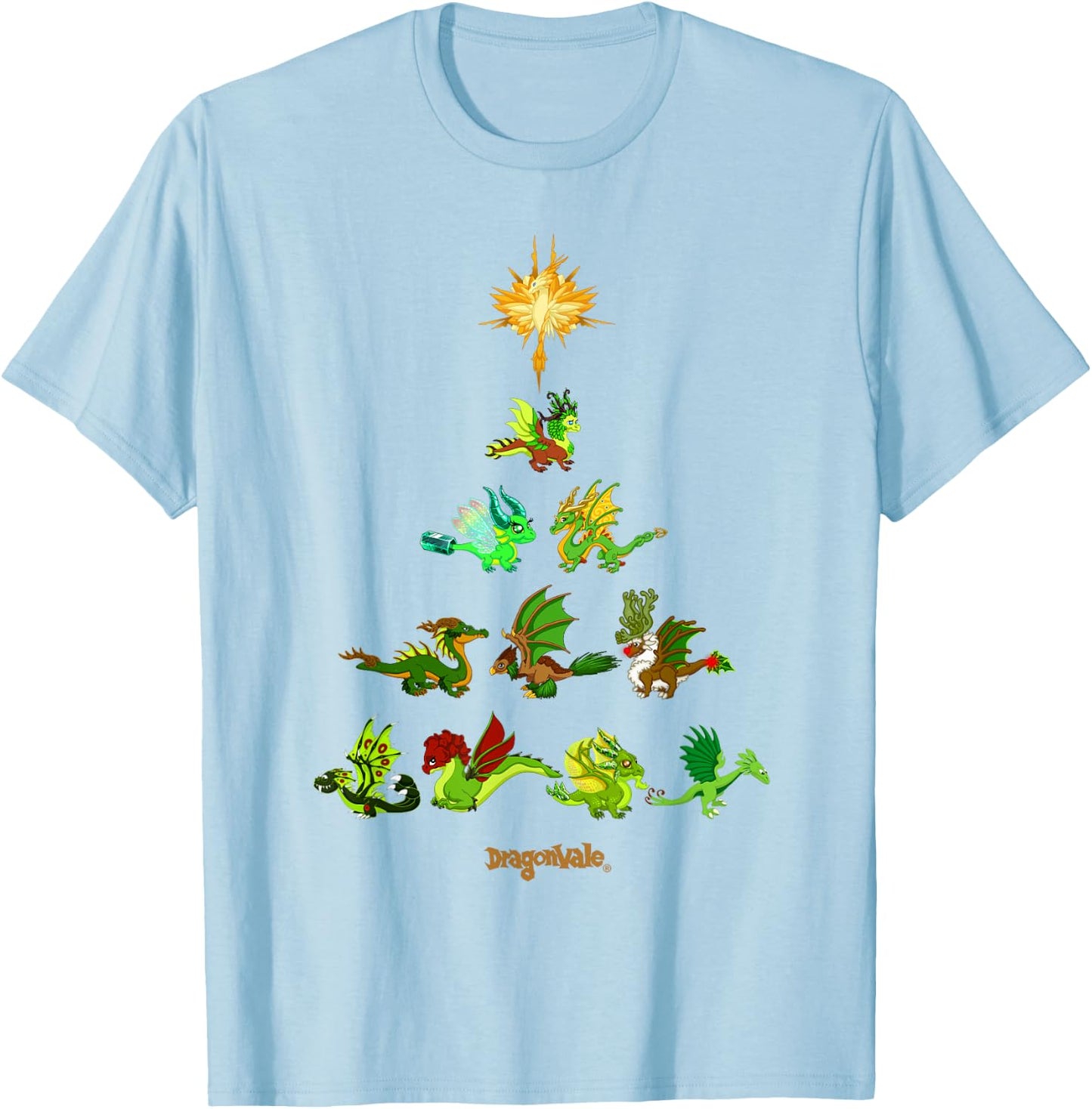 DragonVale: Holiday Dragon Tree T-Shirt - T-Shirt | Light Blue