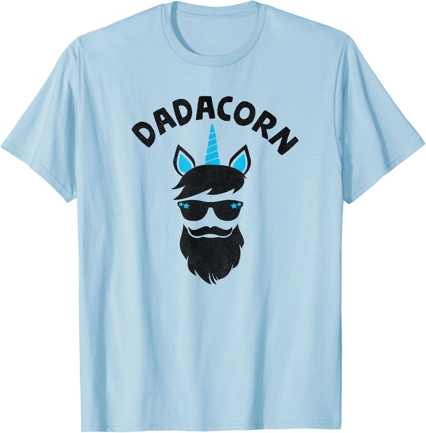 Dadacorn - Unicorn Dad Beard Graphic For Daddy Unicorn T-Shirt - T-Shirt | Light Blue