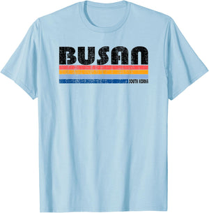 Vintage 70s 80s Style Busan, South Korea T-Shirt - T-Shirt | Light Blue