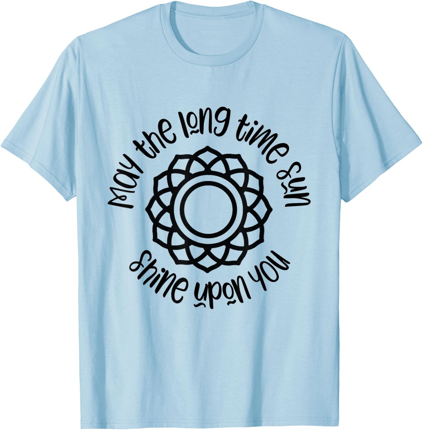 Kundalini Yoga Shirt May The Long Time Sun Shine Upon You T-Shirt - T-Shirt | Light Blue