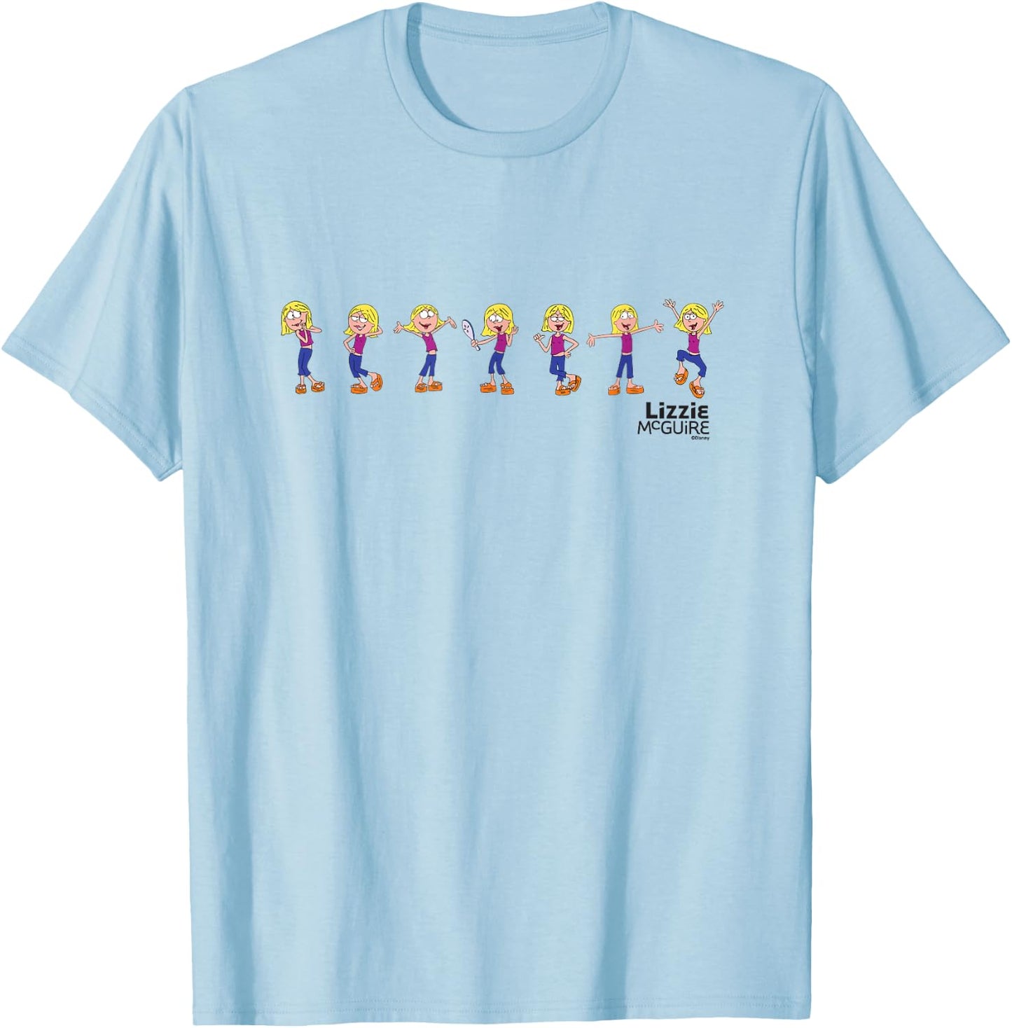 Disney Lizzie McGuire Animated Lizzie Multi-Pose T-Shirt - T-Shirt | Light Blue