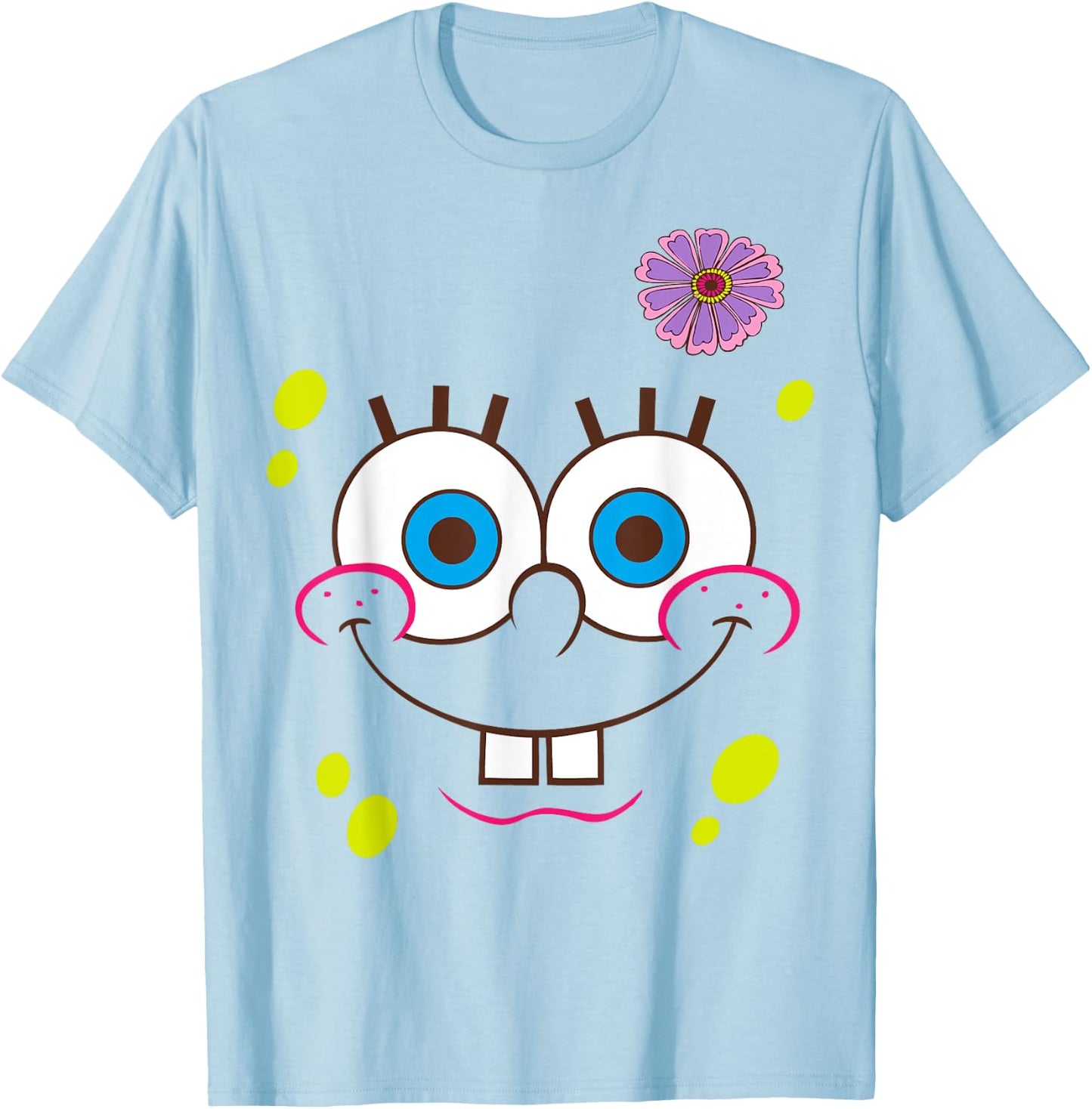 Spongebob SquarePants Flower Face T-Shirt - T-Shirt | Light Blue