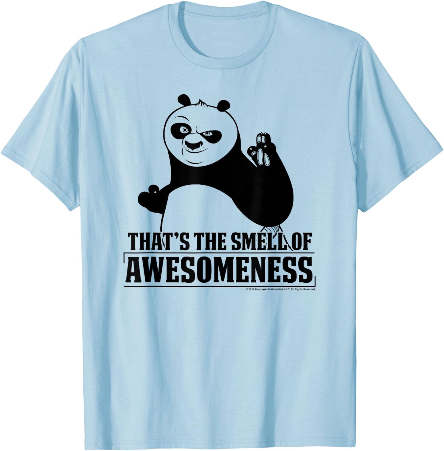Kung Fu Panda Smell The Awesomeness Po Portrait T-Shirt - T-Shirt | Light Blue