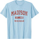 Madison Wisconsin WI Vintage Athletic Sports Design T-Shirt - T-Shirt | Light Blue