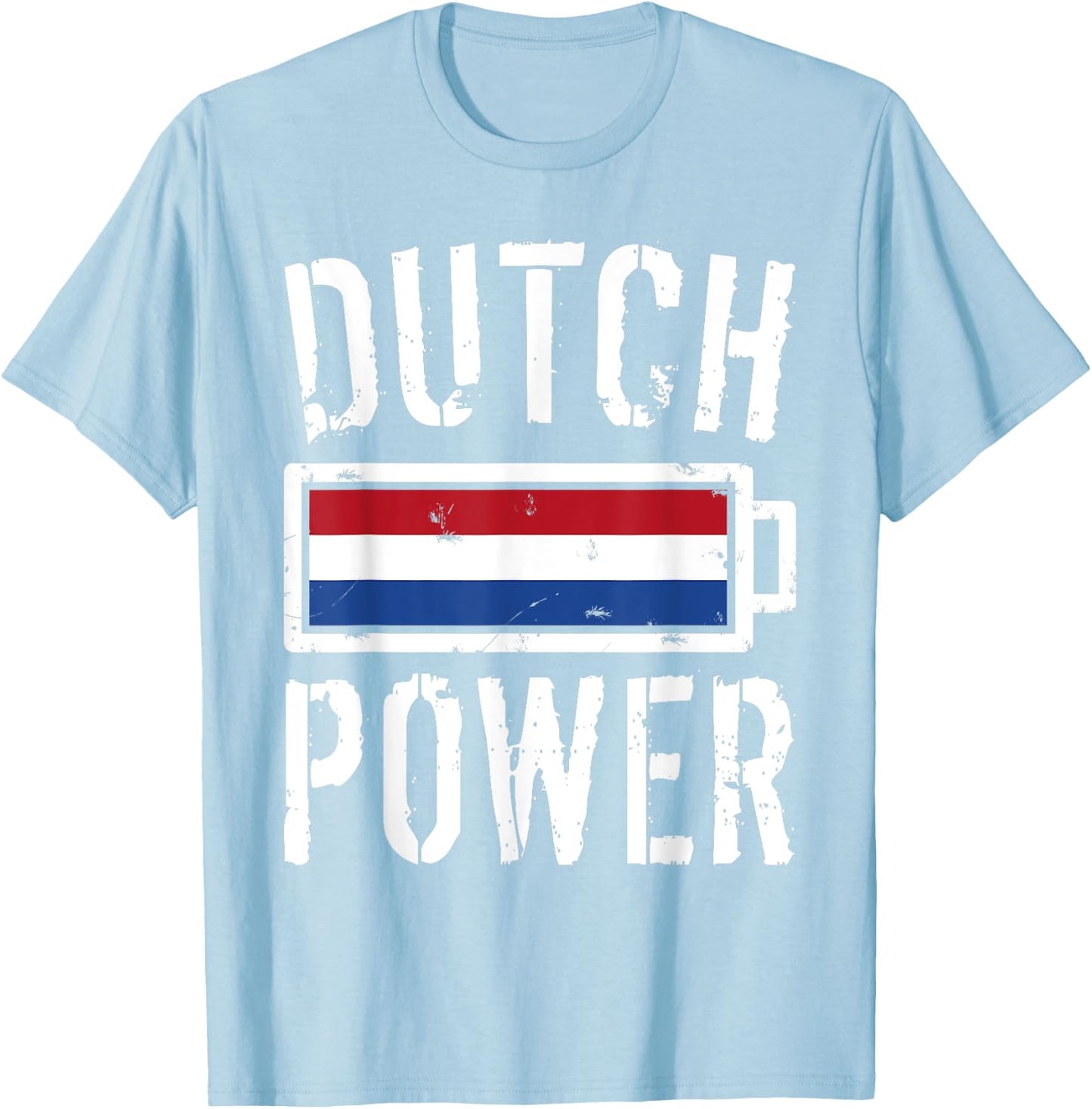 Netherlands Flag | Dutch Power Battery Proud T-Shirt - T-Shirt | Light Blue