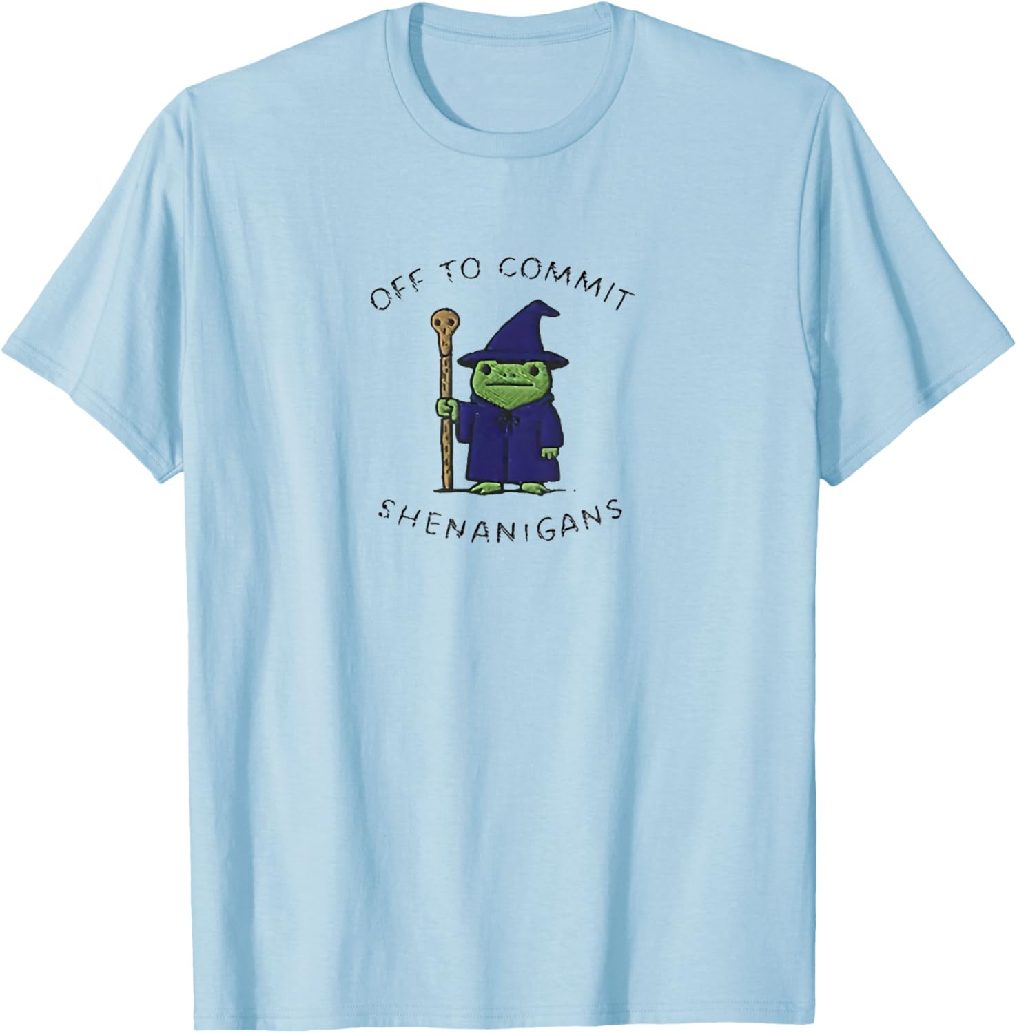 Off to Commit Shenanigans Frog T-Shirt - T-Shirt | Light Blue
