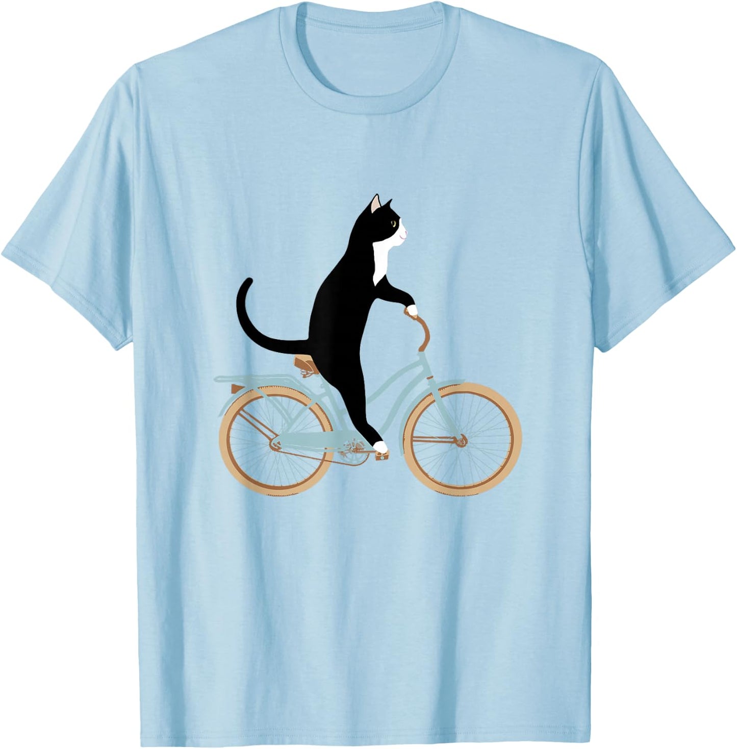 Cat on a bike funny T-Shirt - T-Shirt | Light Blue