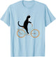 Cat on a bike funny T-Shirt - T-Shirt | Light Blue