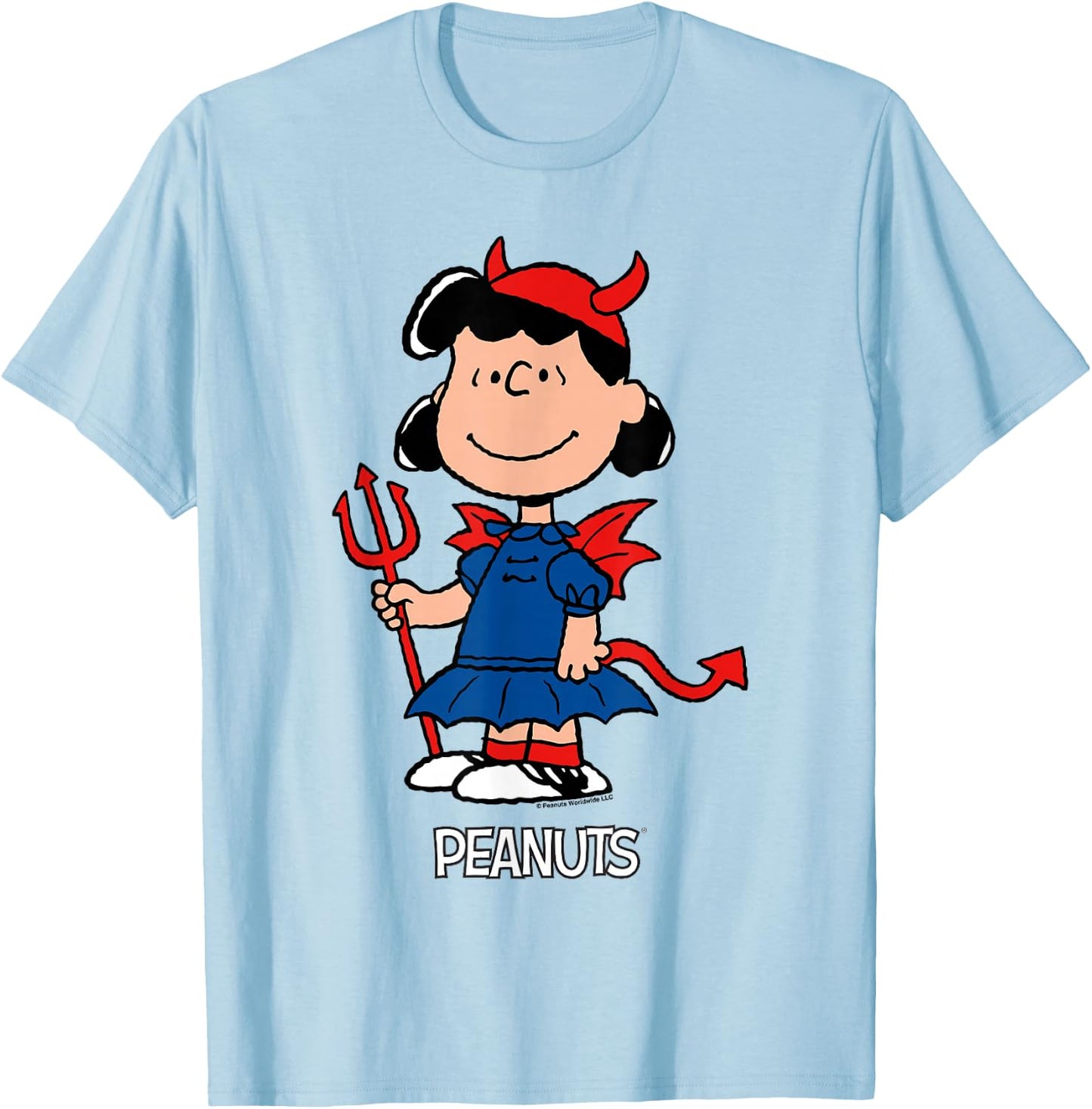Peanuts Halloween Devil Lucy Van Pelt T-Shirt - T-Shirt | Light Blue