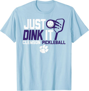 Clemson Tigers Pickleball Dink Orange Officially Licensed T-Shirt - T-Shirt | Light Blue