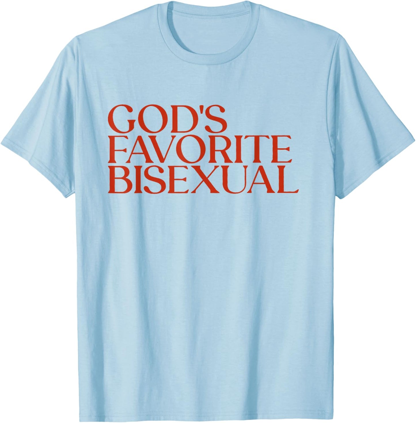 God's Favorite Bisexual Aesthetic Gay LGBTQ WLW Graphic T-Shirt - T-Shirt | Light Blue