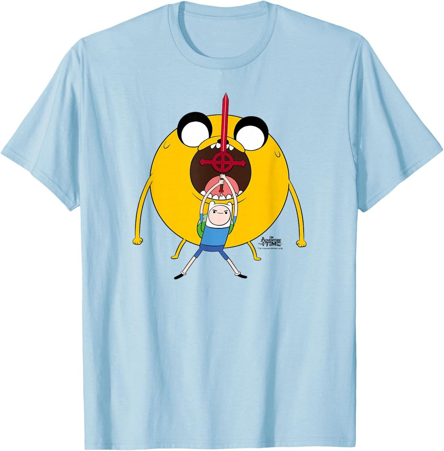 Adventure Time Finn and Jake Big Sword T-Shirt - T-Shirt | Light Blue
