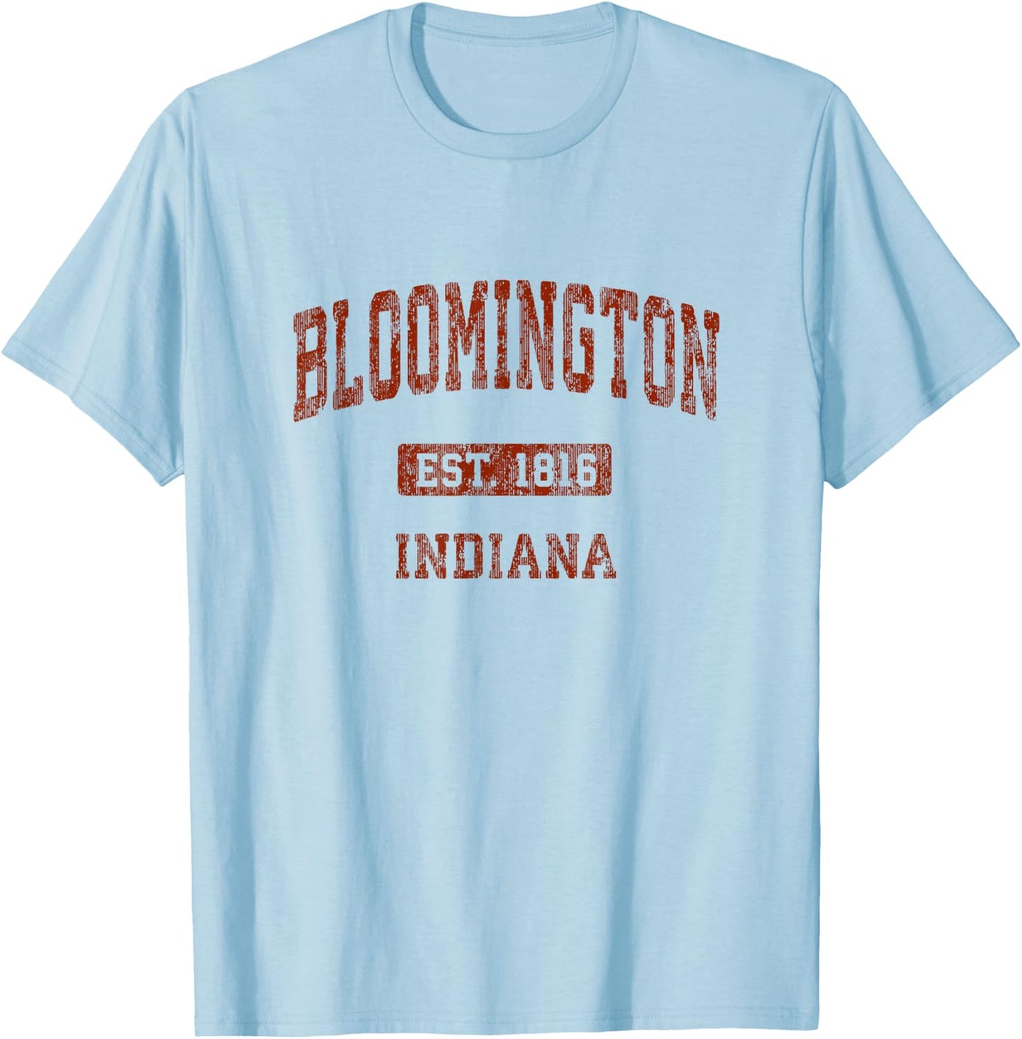 Bloomington Indiana IN Vintage Athletic Sports Design T-Shirt - T-Shirt | Light Blue