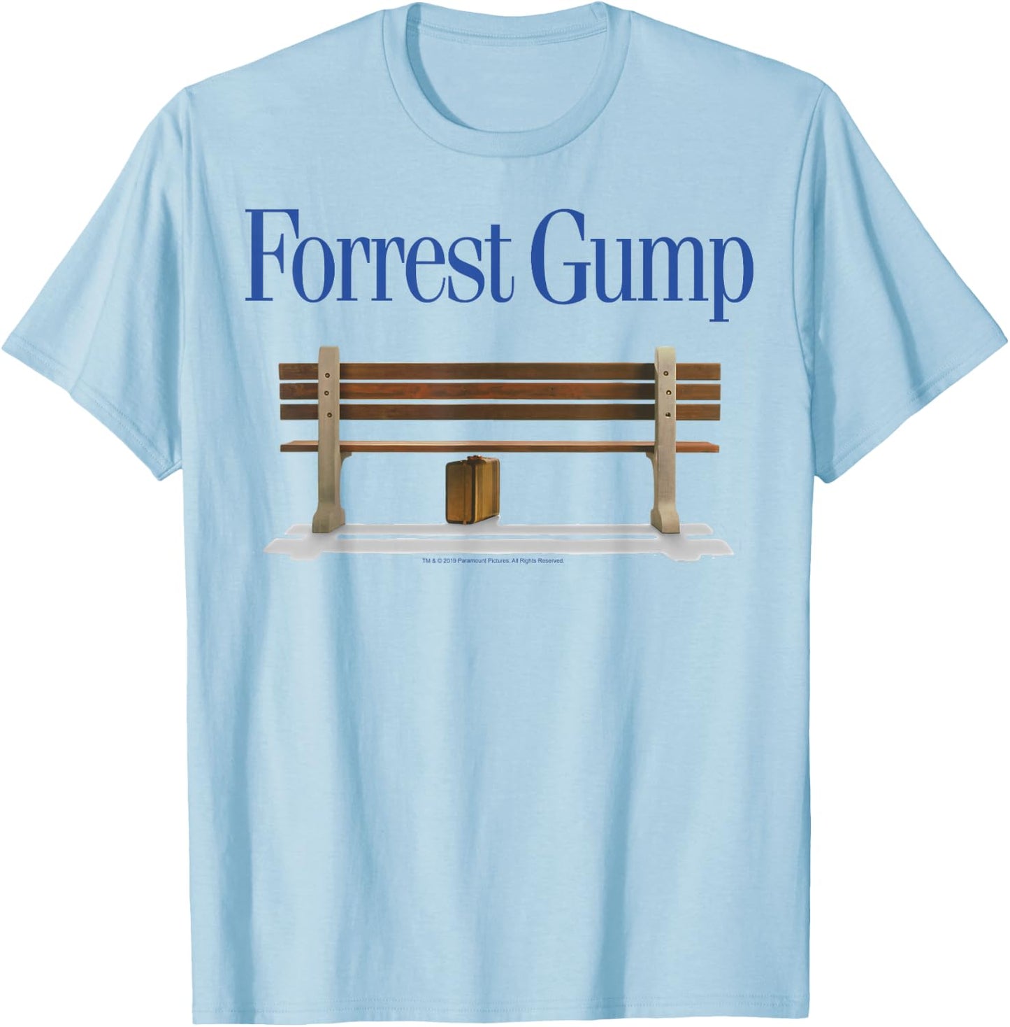 Forrest Gump Bench Title Logo T-Shirt - T-Shirt | Light Blue