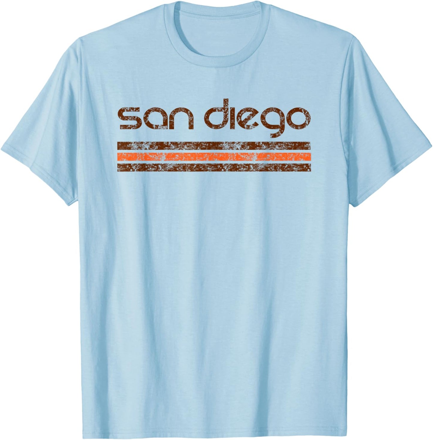 San Diego California Retro Vintage Weathered T-Shirt - T-Shirt | Light Blue