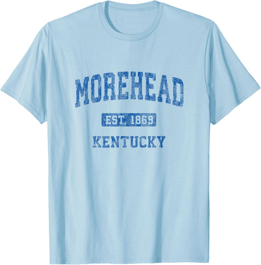 Morehead Kentucky KY Vintage Athletic Sports Design T-Shirt - T-Shirt | Light Blue