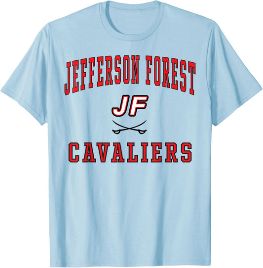 Jefferson Forest High School Cavaliers C1 T-Shirt - T-Shirt | Light Blue