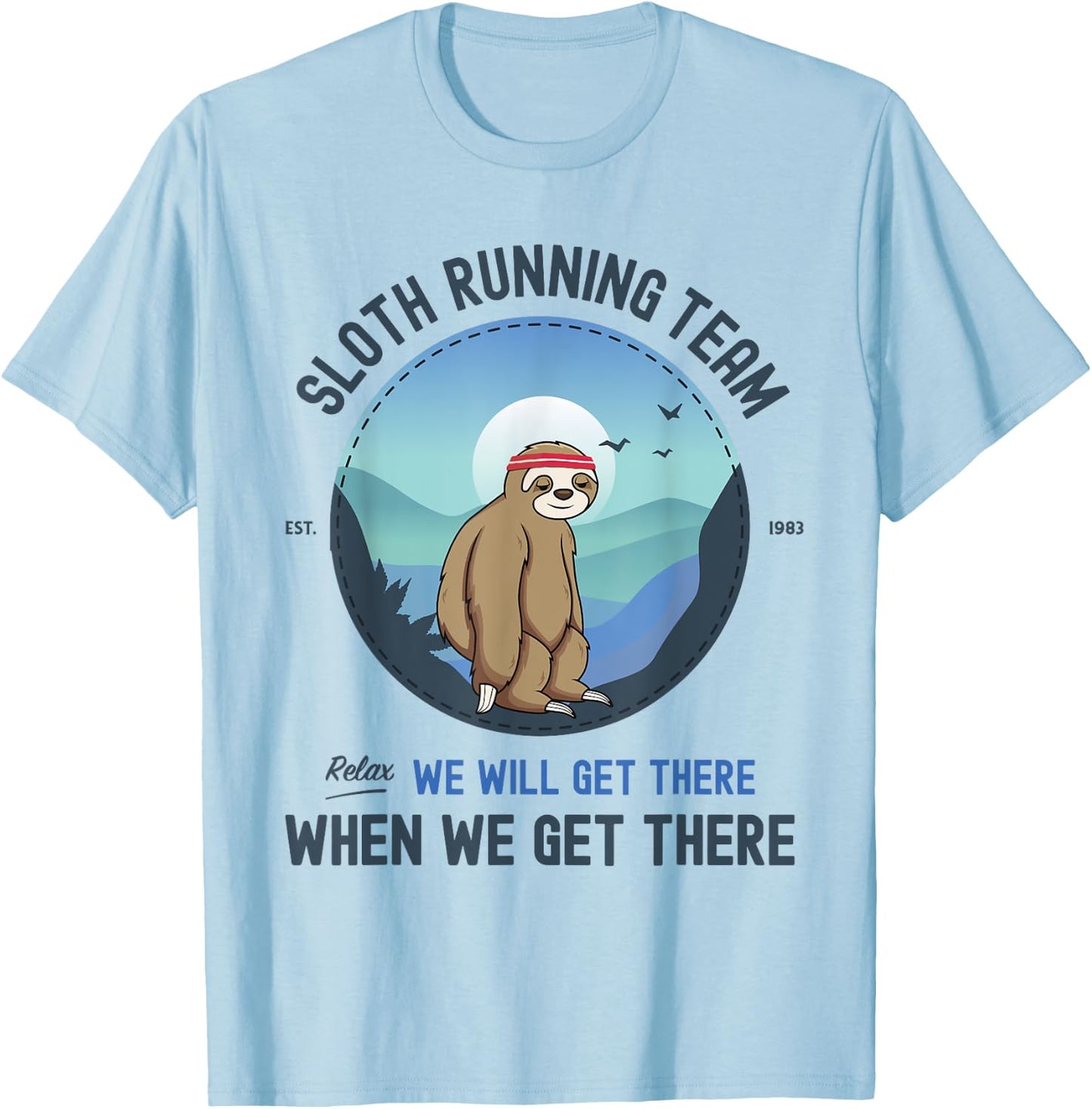 Sloth Running Shirt T-Shirt - T-Shirt | Light Blue