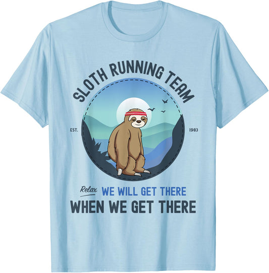 Sloth Running Shirt T-Shirt - T-Shirt | Light Blue