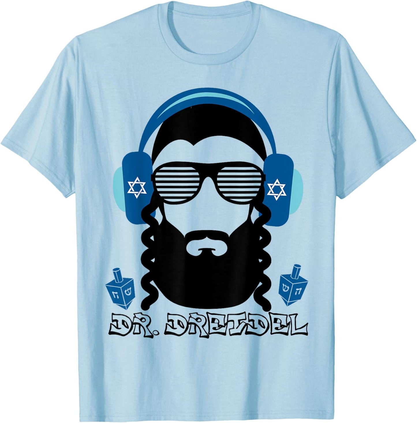 Funny Hanukkah Rapper DJ Gift Chanukah Dr. Dreidel T-Shirt - T-Shirt | Light Blue
