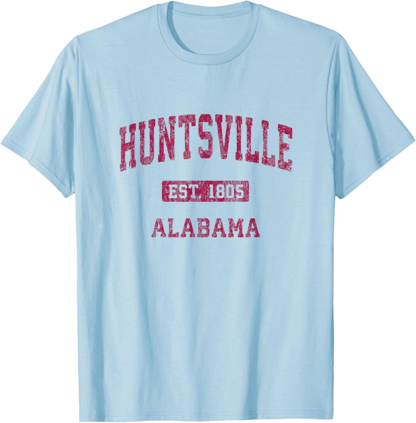 Huntsville Alabama AL Vintage Athletic Sports Design T-Shirt - T-Shirt | Light Blue