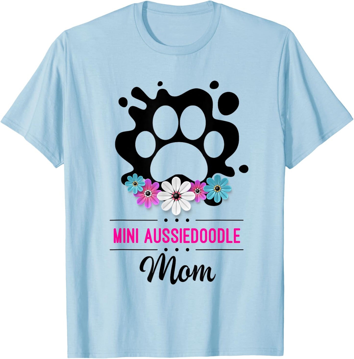 Mini Aussiedoodle Mom T-Shirt - T-Shirt | Light Blue