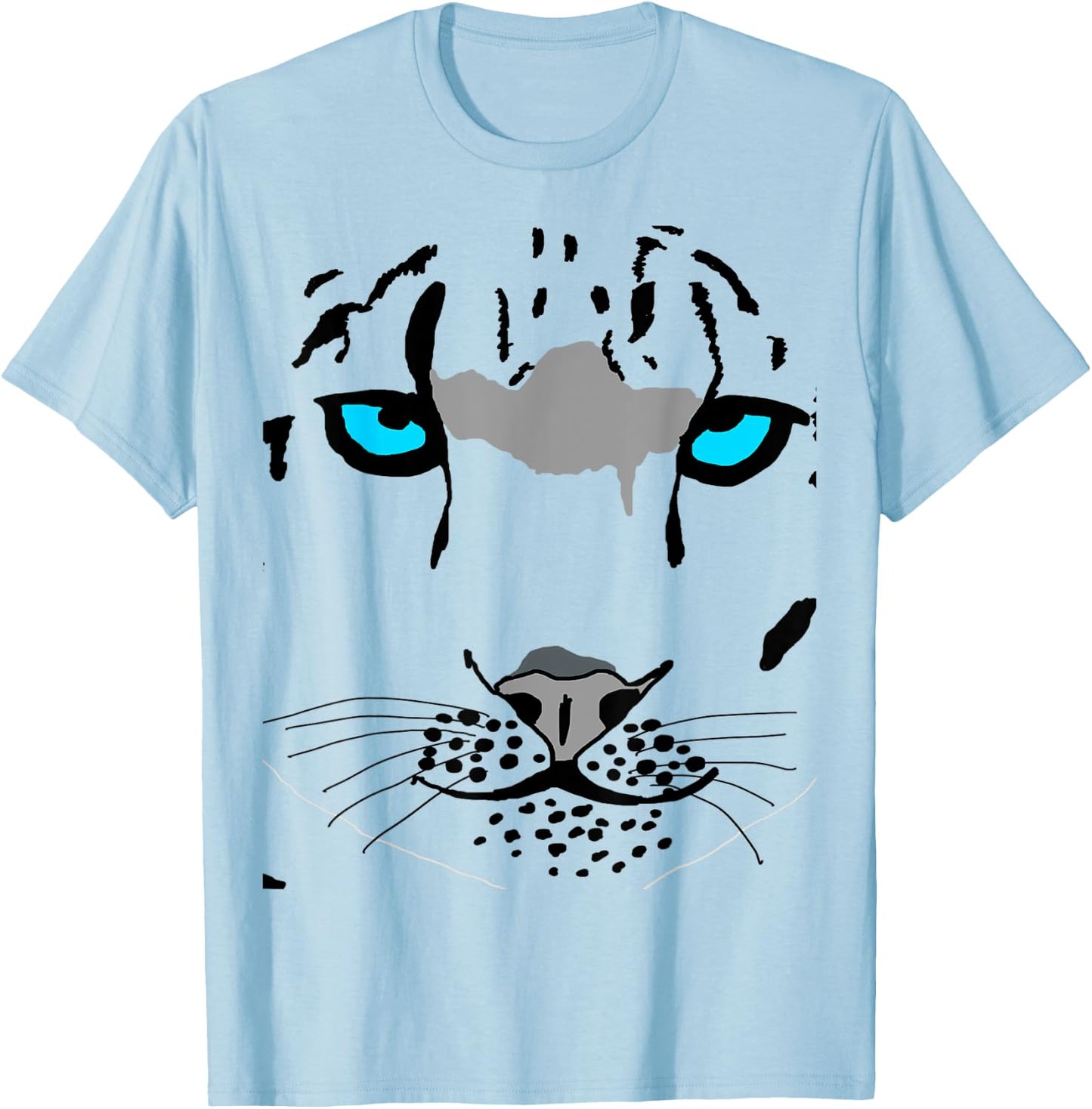 Snow Leopard Costume Big Wild Cat Tiger Halloween Wildcat Men Women Kids T-Shirt - T-Shirt | Light Blue