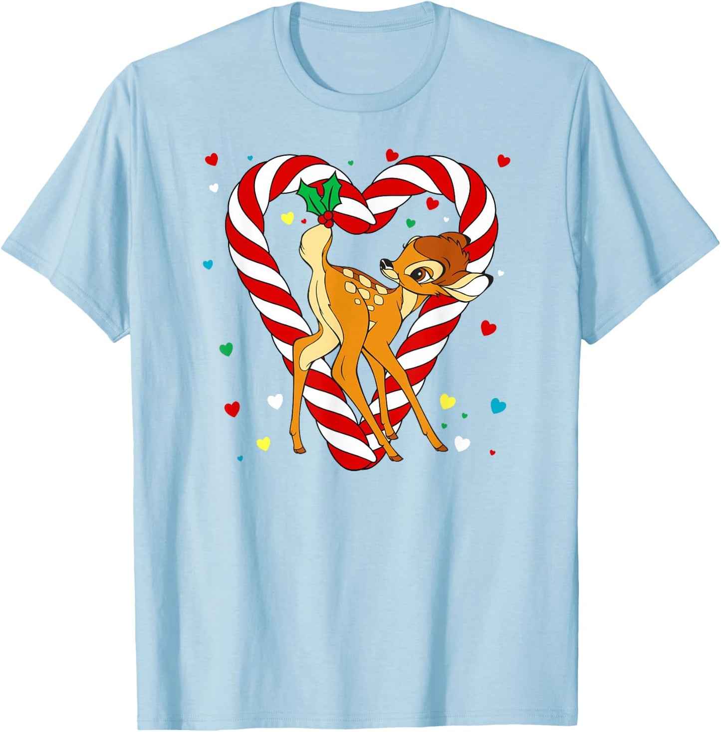 Disney - Bambi Candy Cane Holiday T-Shirt - T-Shirt | Light Blue