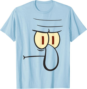 Spongebob Squarepants Squidward Big Face T-Shirt - T-Shirt | Light Blue