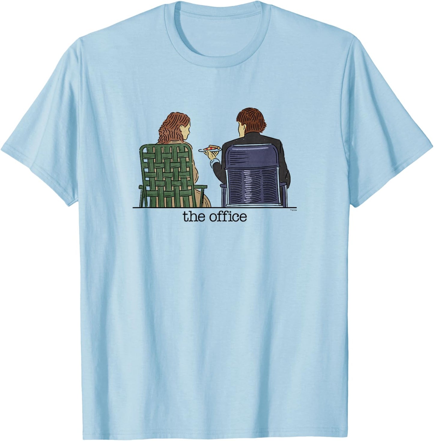 The Office - Jim and Pam Roof Date T-Shirt - T-Shirt | Light Blue