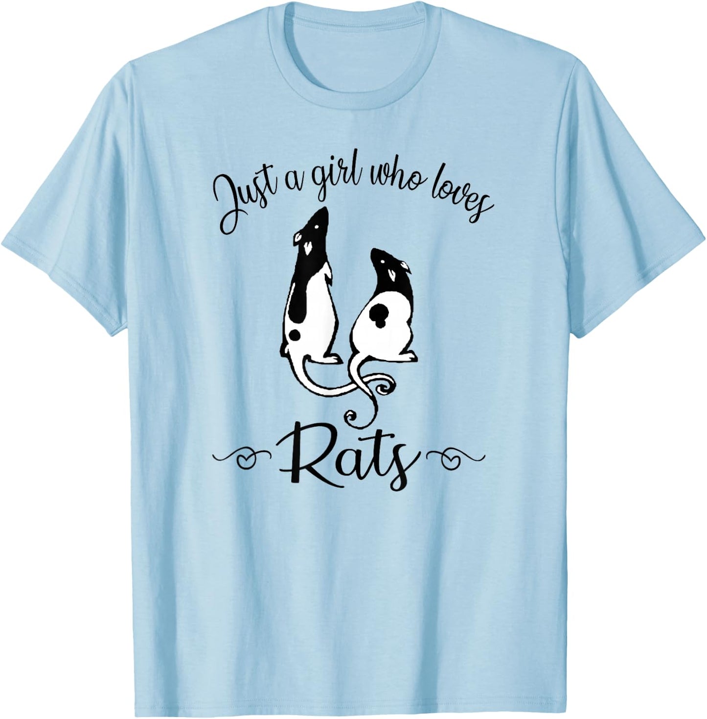 Cute Funny Girl Who Loves Pet Rat Lover T-Shirt - T-Shirt | Light Blue