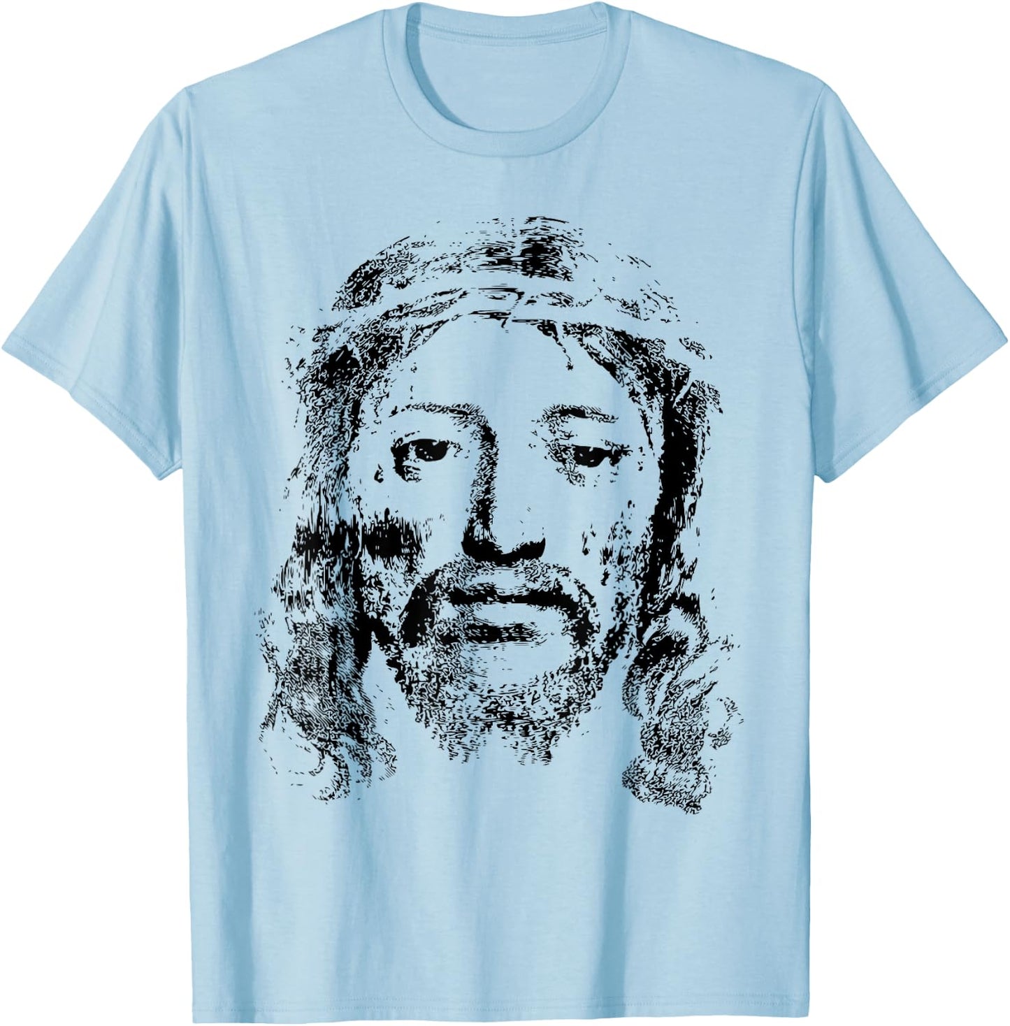 Jesus Christ Face Christian Church Group T-Shirt - T-Shirt | Light Blue