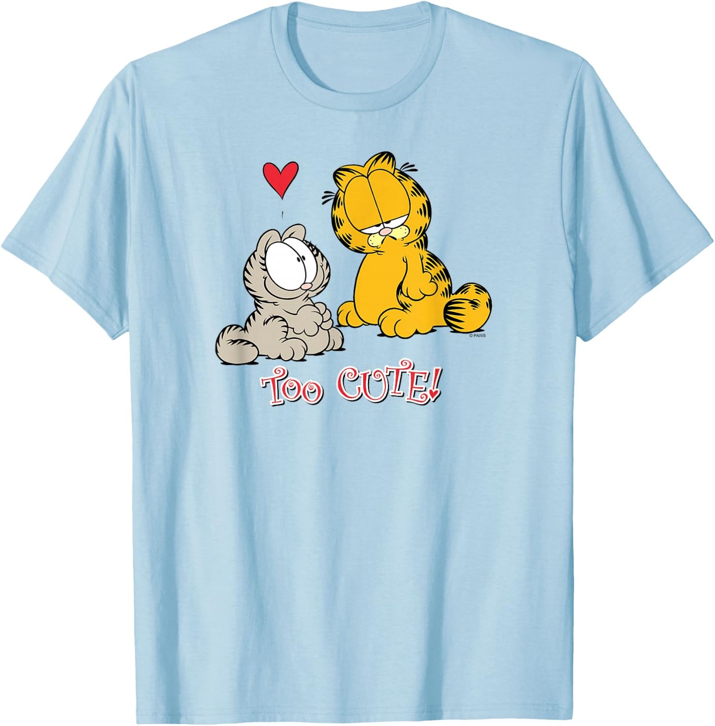 Garfield Too Cute - Women's Classic Fit Pink Cartoon - Small T-Shirt - T-Shirt | Light Blue