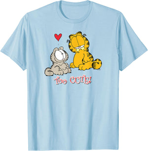 Garfield Too Cute - Women's Classic Fit Pink Cartoon - Small T-Shirt - T-Shirt | Light Blue