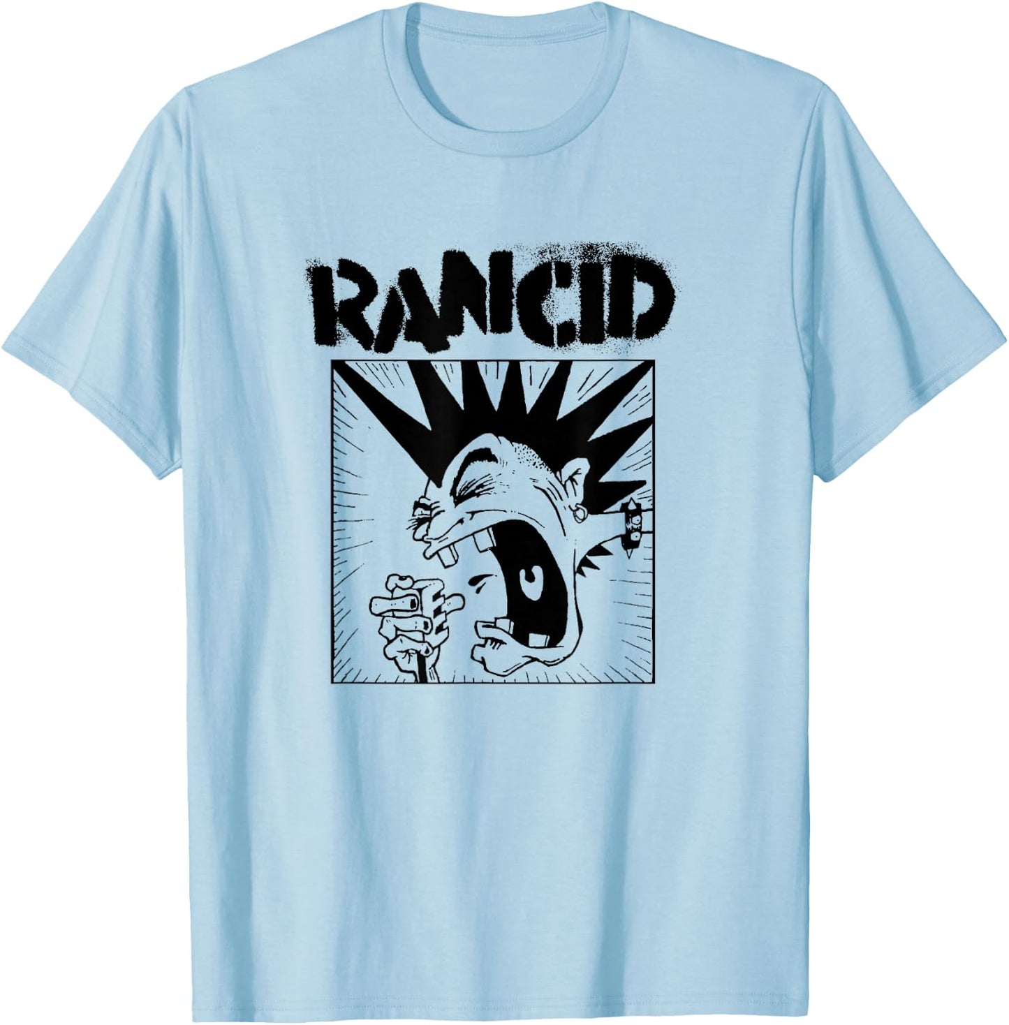 Rancid - Official Merchandise - Microphone Small T-Shirt - T-Shirt | Light Blue