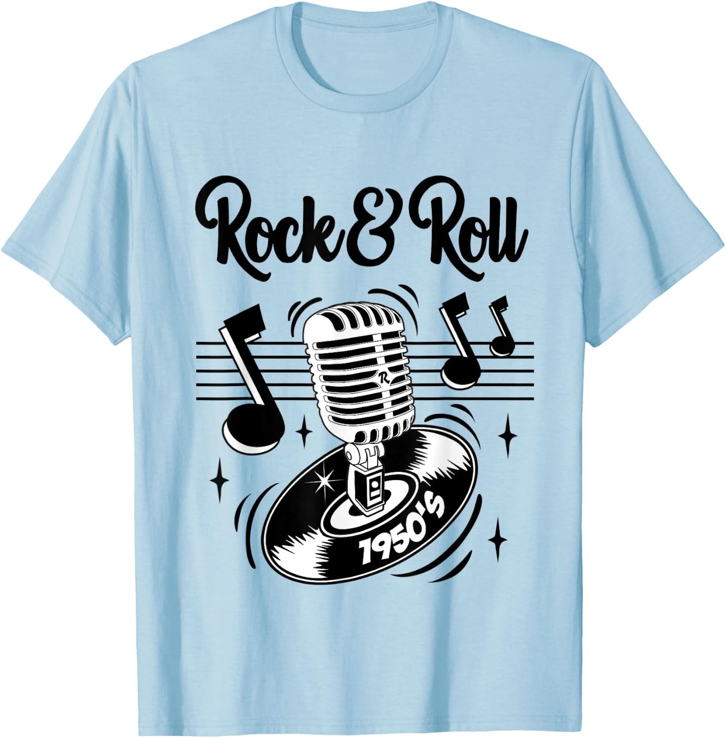 Rockabilly Rocker Clothes 50s Sock Hop Greaser 1950s Doo Wop T-Shirt - T-Shirt | Light Blue