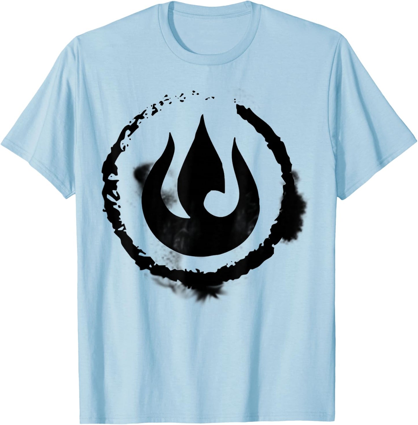 The Legend of Korra Fire Nation Symbol Sketch T-Shirt - T-Shirt | Light Blue